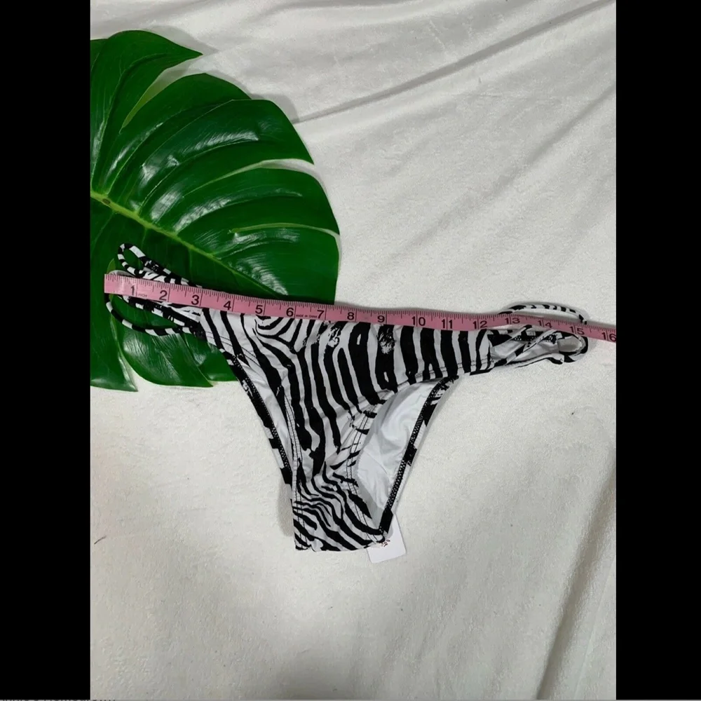 NWT $64 PilyQ Zebra Print Brazilian Bikini Bottoms‎